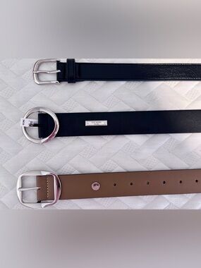 Steve Madden Black and Brown Leather Belt